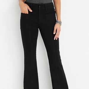 Maurices Black Seam Flare High Rise Jeans